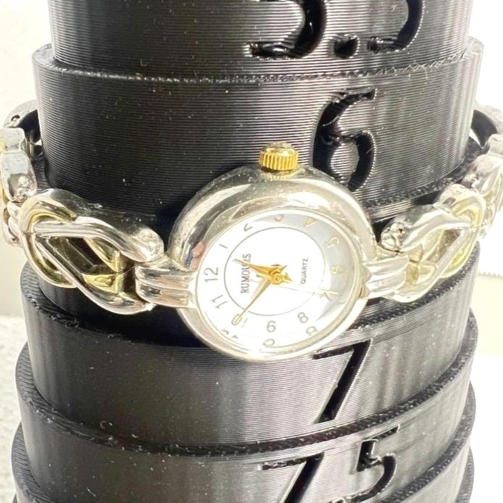 Vintage Rumours Womens Watch Quartz Stainless Steel Gold Silver‎ Tone Chain Band